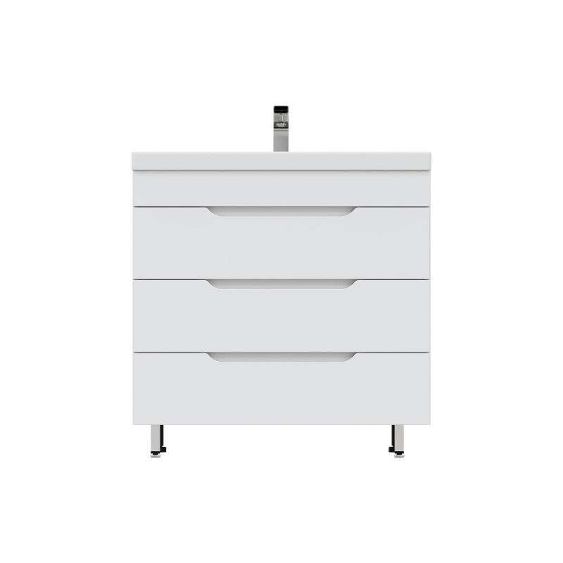 Тумба Soho Quadro 80 80х70х49,5 см, напольная, с раковиной Deep 80, белый, УТ000043908