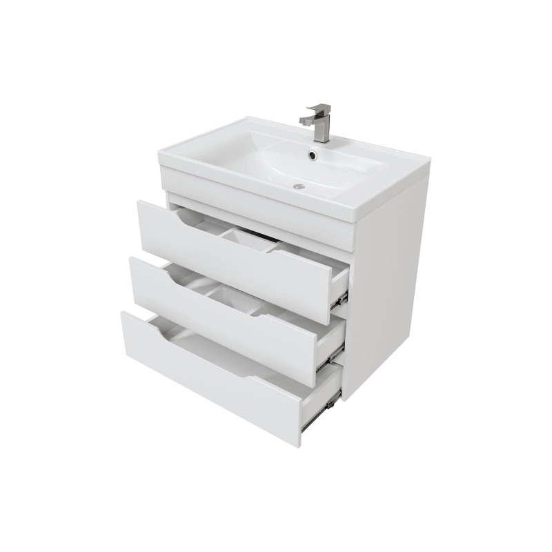 Тумба Soho Quadro 80 80х70х49,5 см, напольная, с раковиной Deep 80, белый, УТ000043908