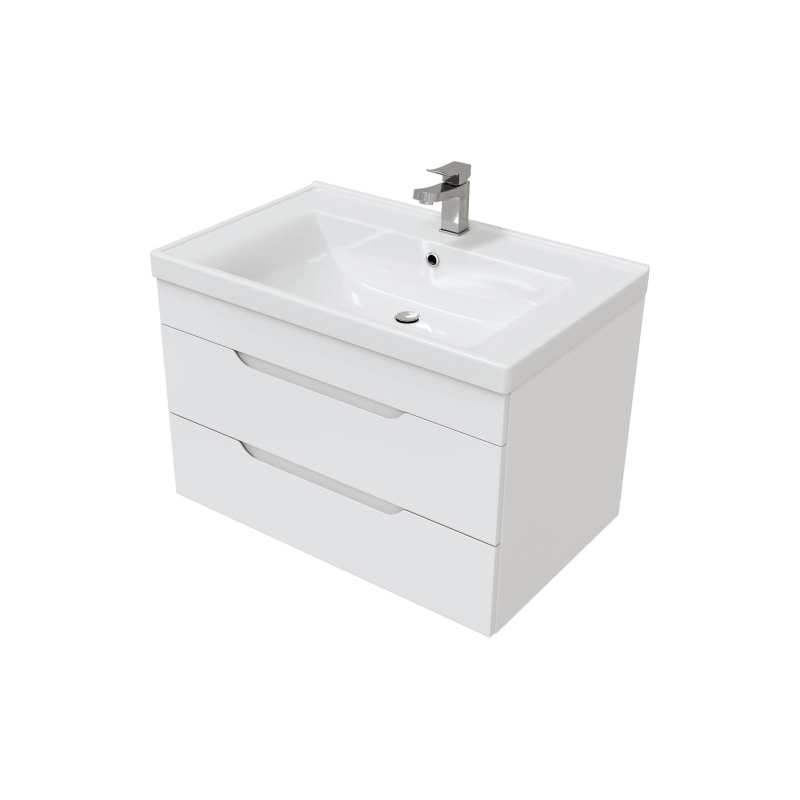 Тумба Soho Quadro 80 80х50х49,5 см, подвесная, с раковиной Deep 80, белый, УТ000043909