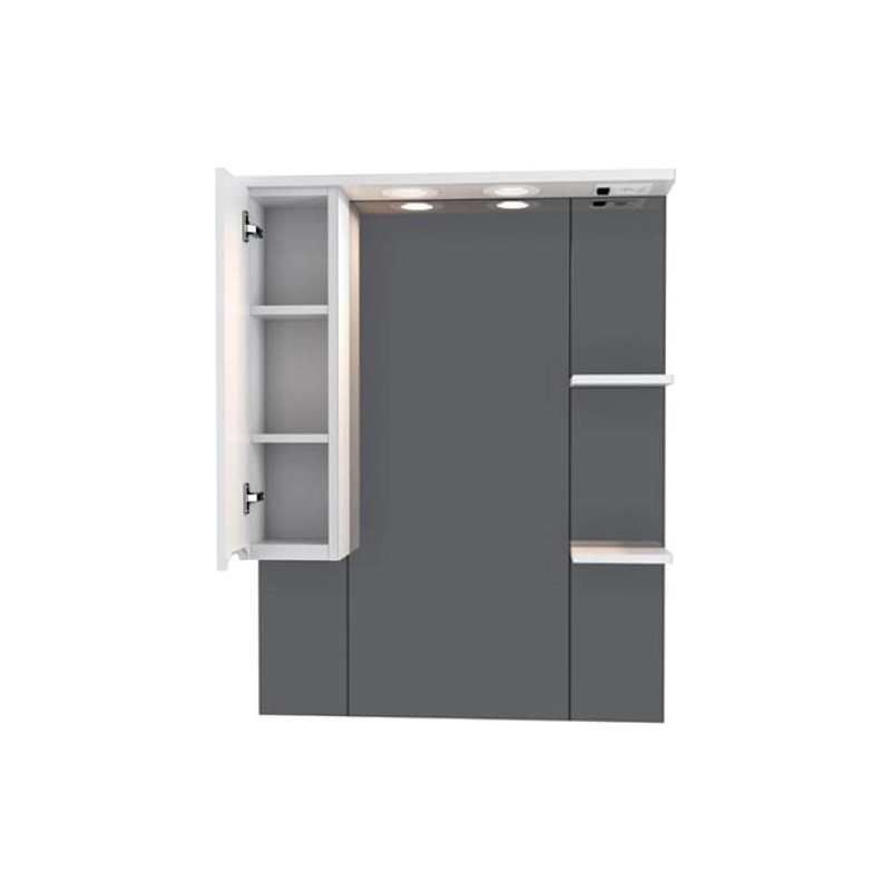 Зеркало-шкаф Soho 80, 800х1000 (ШВ) выкл. на корпусе, светодиод.подсветка, левый, УТ000043826