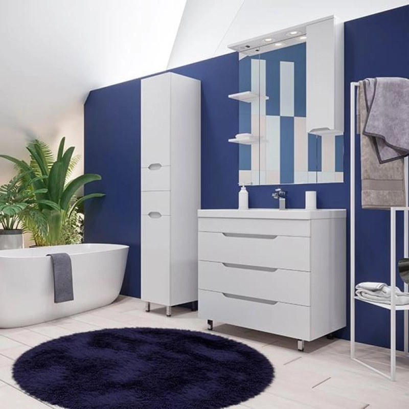 Зеркало-шкаф Soho 80, 800х1000 (ШВ) выкл. на корпусе, светодиод.подсветка, левый, УТ000043826