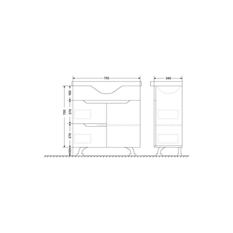 Тумба Soho 80 80х70х49,5 см, напольная, с раковиной Deep 80, белый, УТ000029902