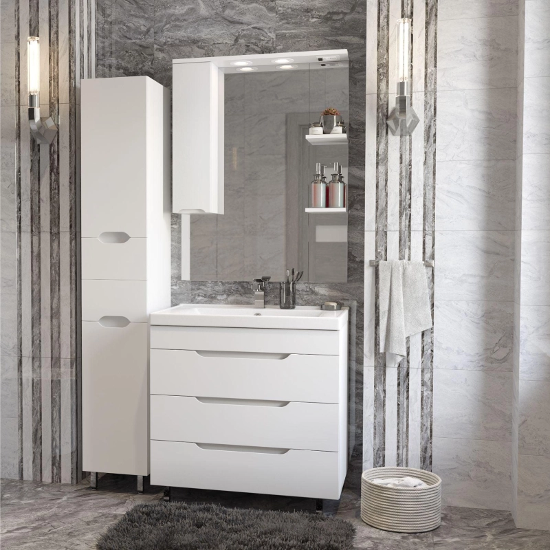 Тумба Soho Quadro 90 90х70х49 см, напольная, с раковиной Deep 90, белый, УТ000085918