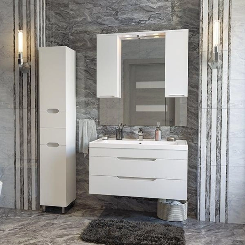 Тумба Soho Quadro 90 90х50х49 см, подвесная, с раковиной Deep 90, белый, УТ000085917