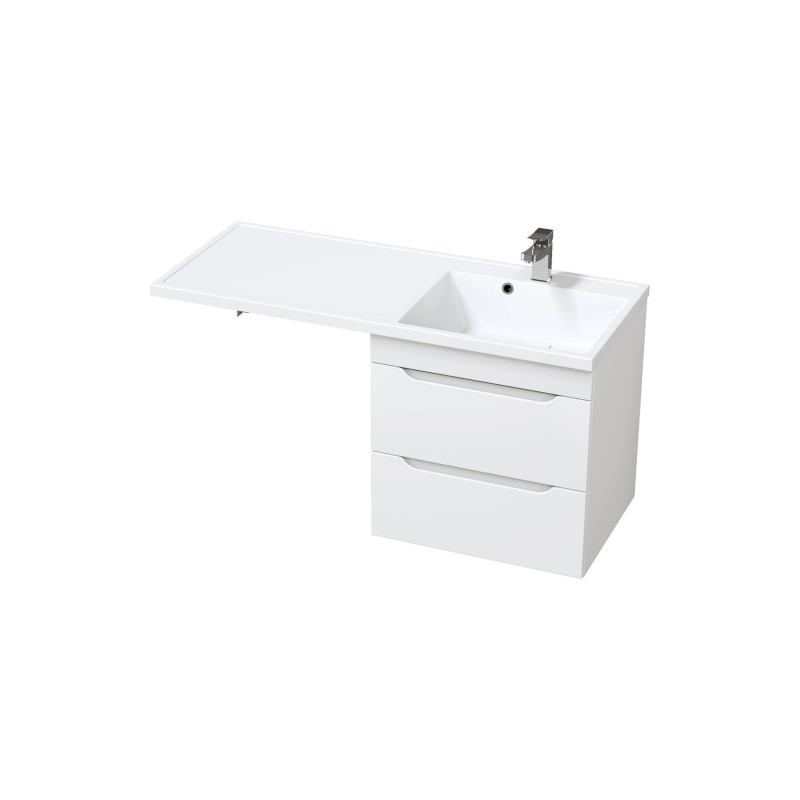 Тумба SOHO Quadro 120 подвесная, под с/машинку 120х82,5х48см с раковиной Fly2 120 левая, УТ000094934