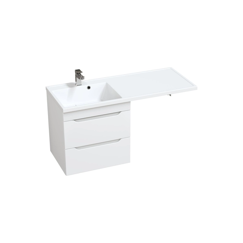 Тумба SOHO Quadro 120 подвесная под с/машинку 120х82,5х48см с раковиной Fly2 120 правая, УТ000094935