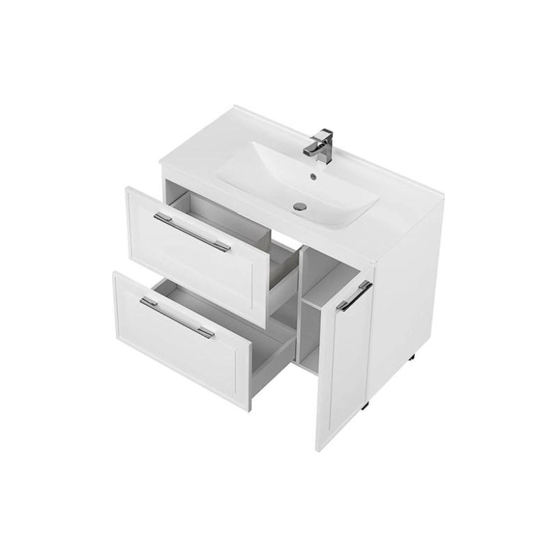 Тумба Адель 100 100х70х51 см, напольная, с раковиной Next 100, белый, УТ000047942