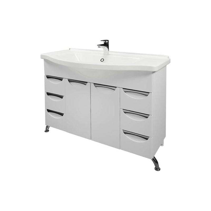 Тумба Камилла 100 100х70х31 см, напольная, с раковиной Эльбрус 100, белый, УТ000004928