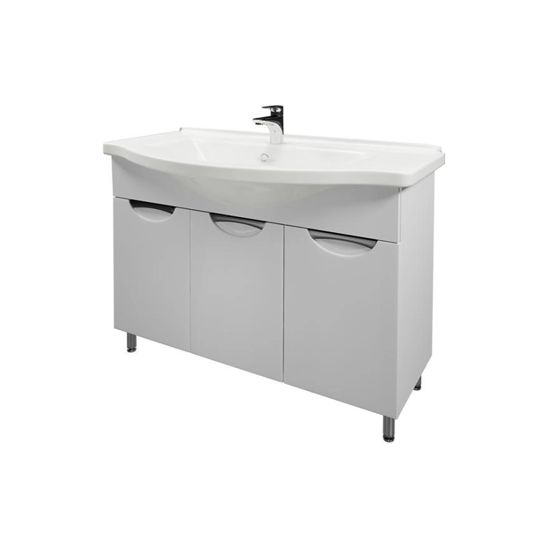Тумба Камилла 100/3 100х70х31 см, напольная, с раковиной Эльбрус 100, белый, УТ000008396
