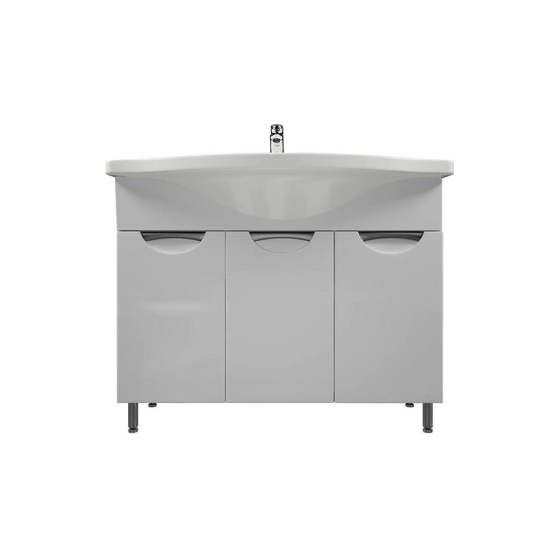 Тумба Камилла 100/3 100х70х31 см, напольная, с раковиной Эльбрус 100, белый, УТ000008396