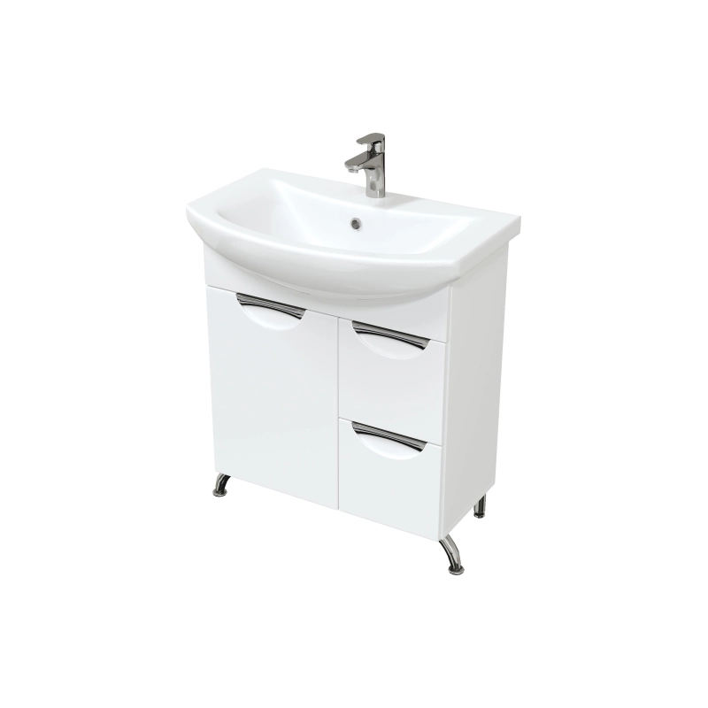 Тумба Камилла 70 70х70х31 см, напольная, с раковиной Балтика 70, белый, УТ000078417