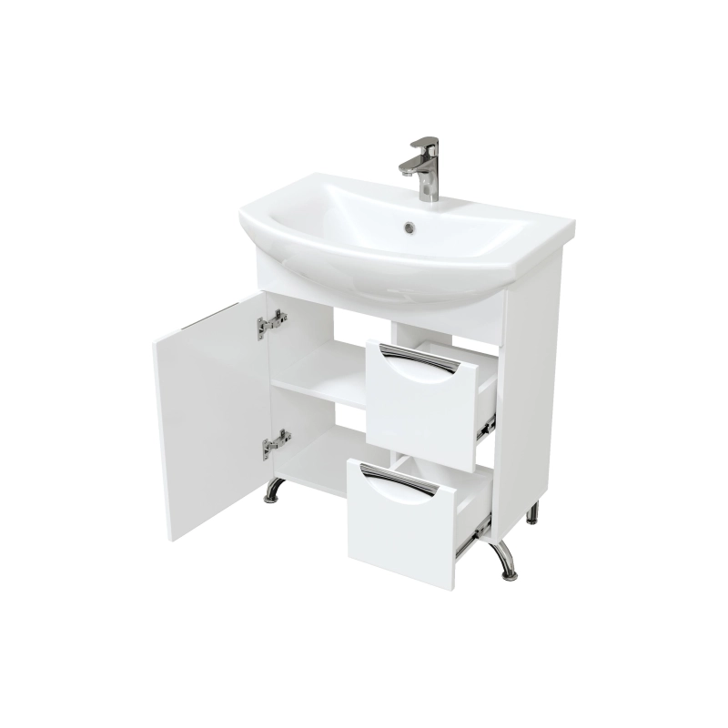 Тумба Камилла 70 70х70х31 см, напольная, с раковиной Балтика 70, белый, УТ000078417