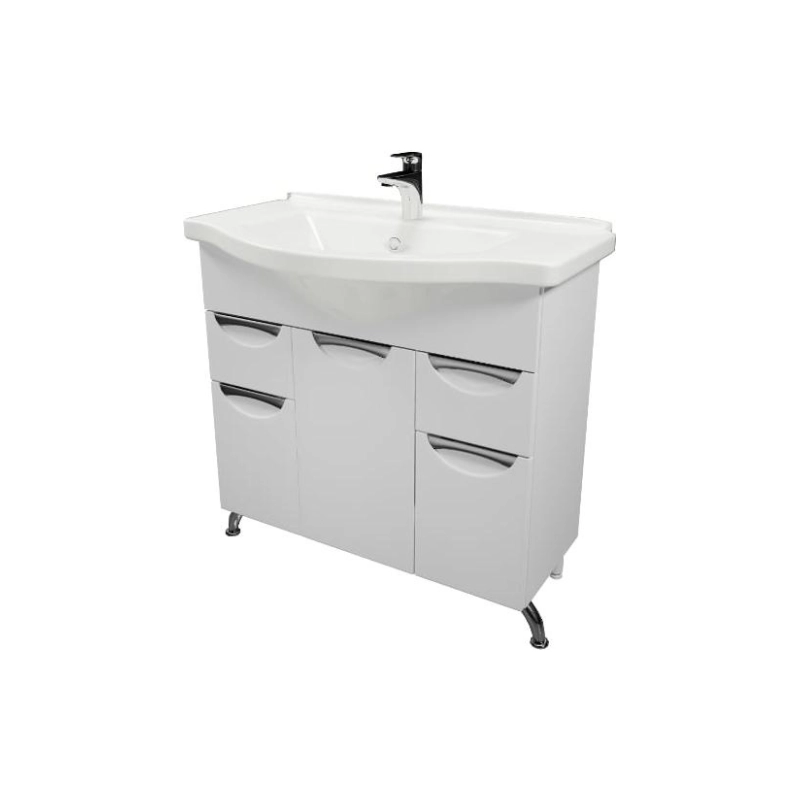 Тумба Камилла 80 80х70х33 см, напольная, с раковиной Эльбрус 80, белый, УТ000004926