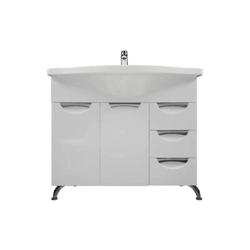 Тумба Камилла 90 90х70х33 см, напольная, с раковиной Эльбрус 90, белый, УТ000008811