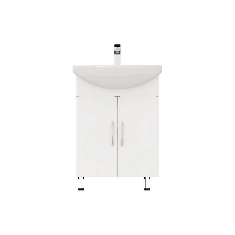 Тумба Оптима 60 55х70х31 см, напольная, с раковиной Балтика 60, белый, УТ000080141