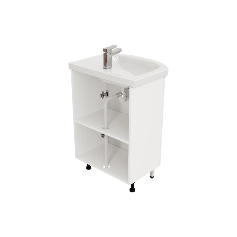 Тумба Оптима 60 55х70х31 см, напольная, с раковиной Балтика 60, белый, УТ000080141