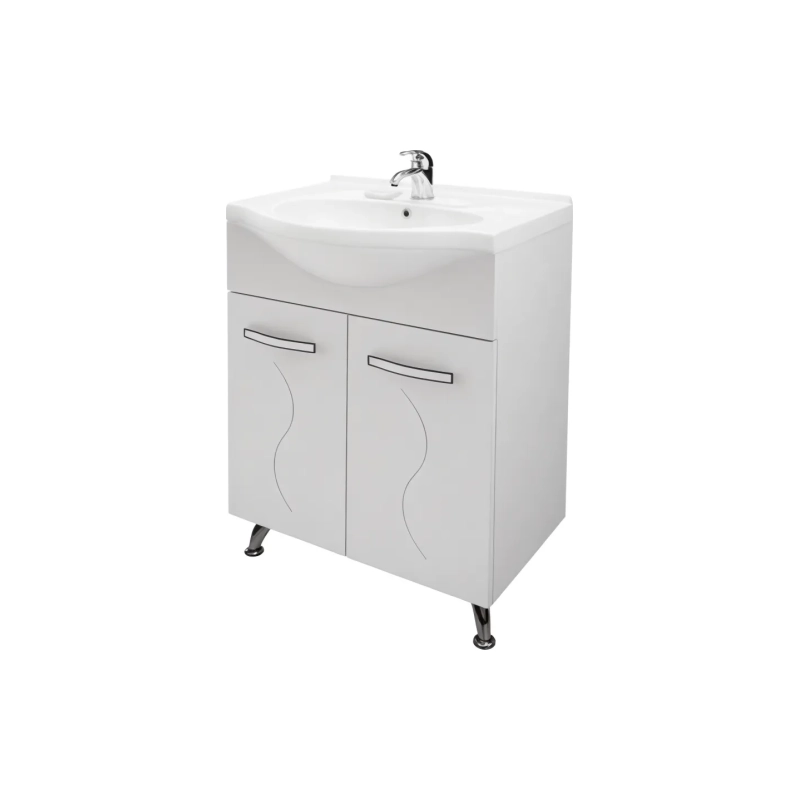 Тумба Сандра 60 55х70х31 см, напольная, с раковиной Балтика 60, белый, УТ000043331