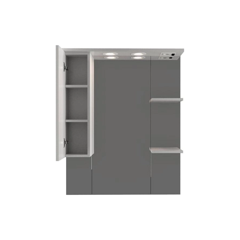 Зеркало-шкаф Сандра 80 800х1000 (ШВ) выкл. на корпусе, светодиод.подсветка, левый, УТ000043335