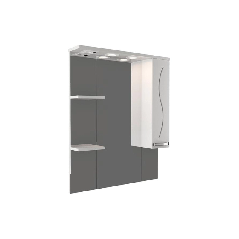 Зеркало-шкаф Сандра 80 800х1000 (ШВ) выкл. на корпусе, светодиод.подсветка, правый, УТ000043336