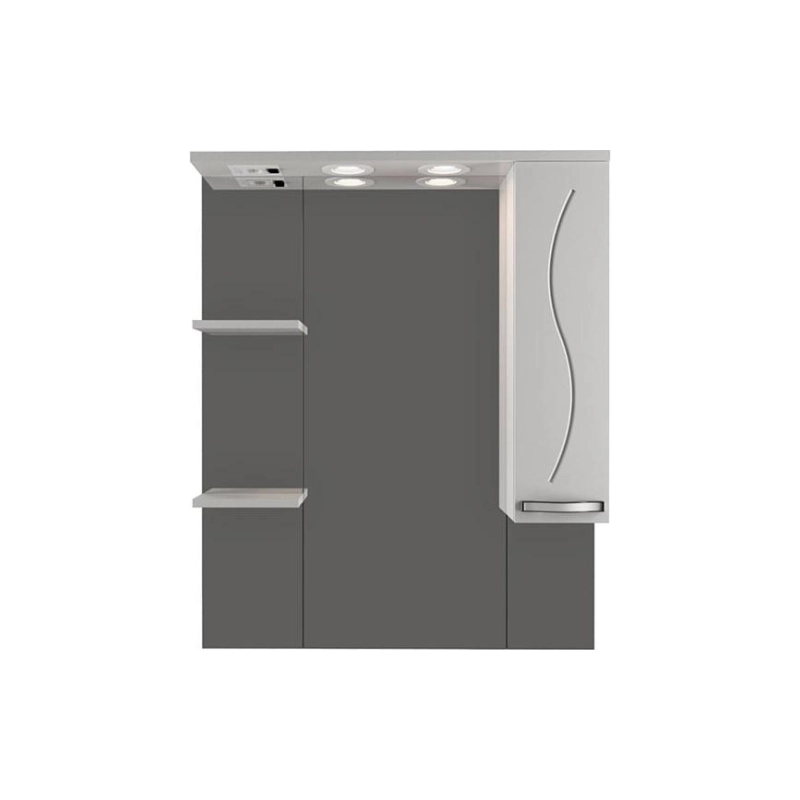 Зеркало-шкаф Сандра 80 800х1000 (ШВ) выкл. на корпусе, светодиод.подсветка, правый, УТ000043336