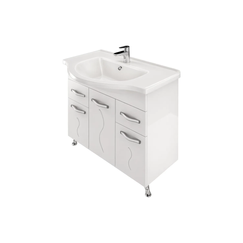 Тумба Сандра 80 80х70х33 см, напольная, с раковиной Эльбрус 80, белый, УТ000043337