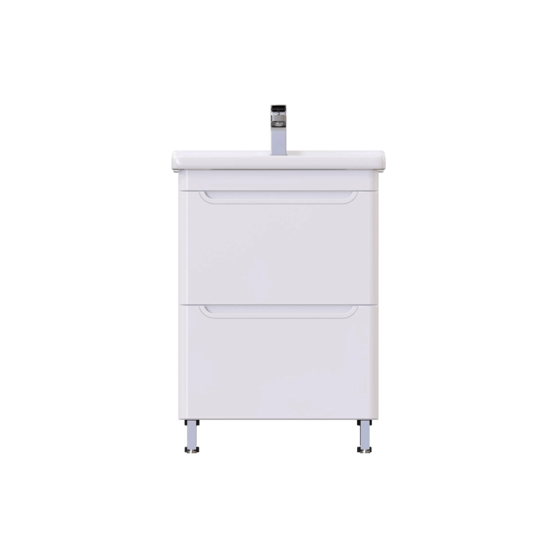 Тумба Сити 60 60х70х44 см, напольная, с раковиной Миранда 60, белый, УТ000080648