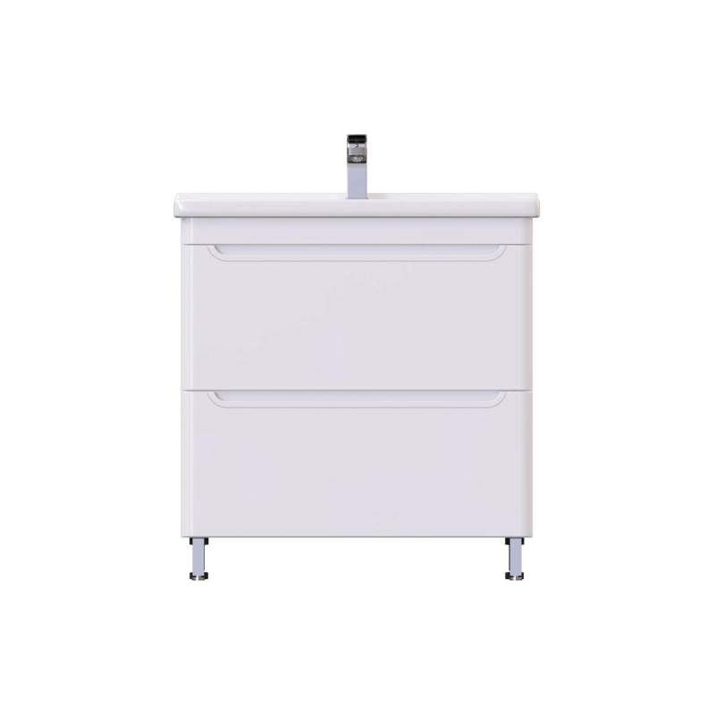 Тумба Сити 80 80х70х44 см, напольная, с раковиной Миранда 80, белый, УТ000080649