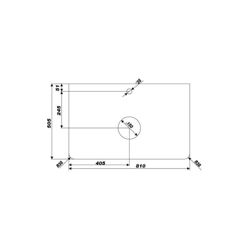 Столешница Blanco 80 81х9х50,5 см, белый, УТ000048705