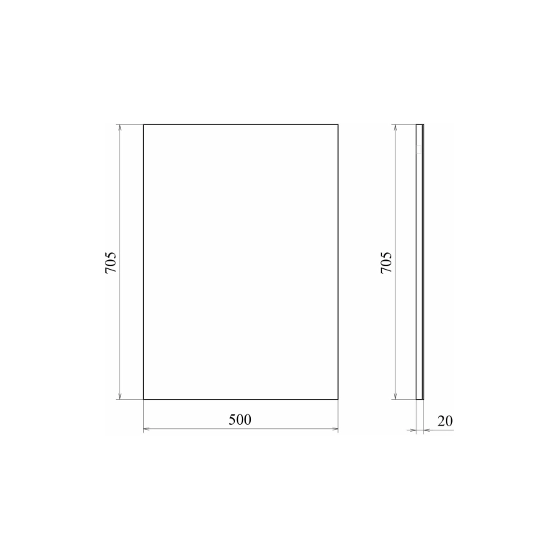 Зеркало Фарида 500х700 (ШВ), б/полки, УТ000004908