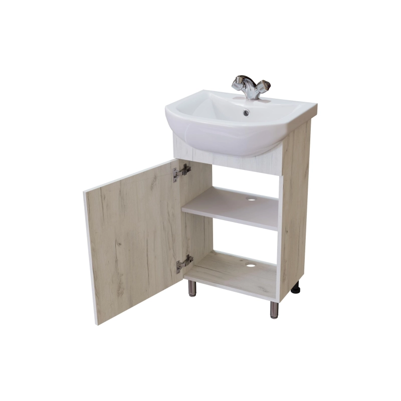 Тумба Grace 50 50х70х28 см, напольная, с раковиной Балтика 50, белый, УТ000086429