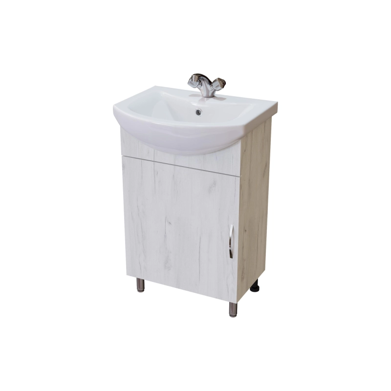 Тумба Grace 55 50х70х30 см, напольная, с раковиной Балтика 55, белый, УТ000086433