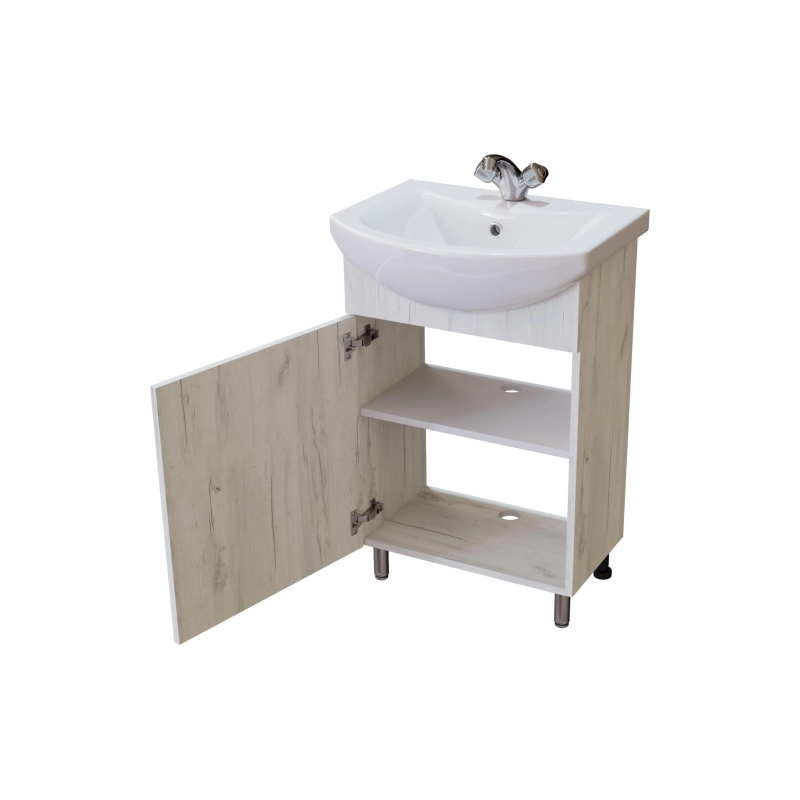 Тумба Grace 55 50х70х30 см, напольная, с раковиной Балтика 55, белый, УТ000086433