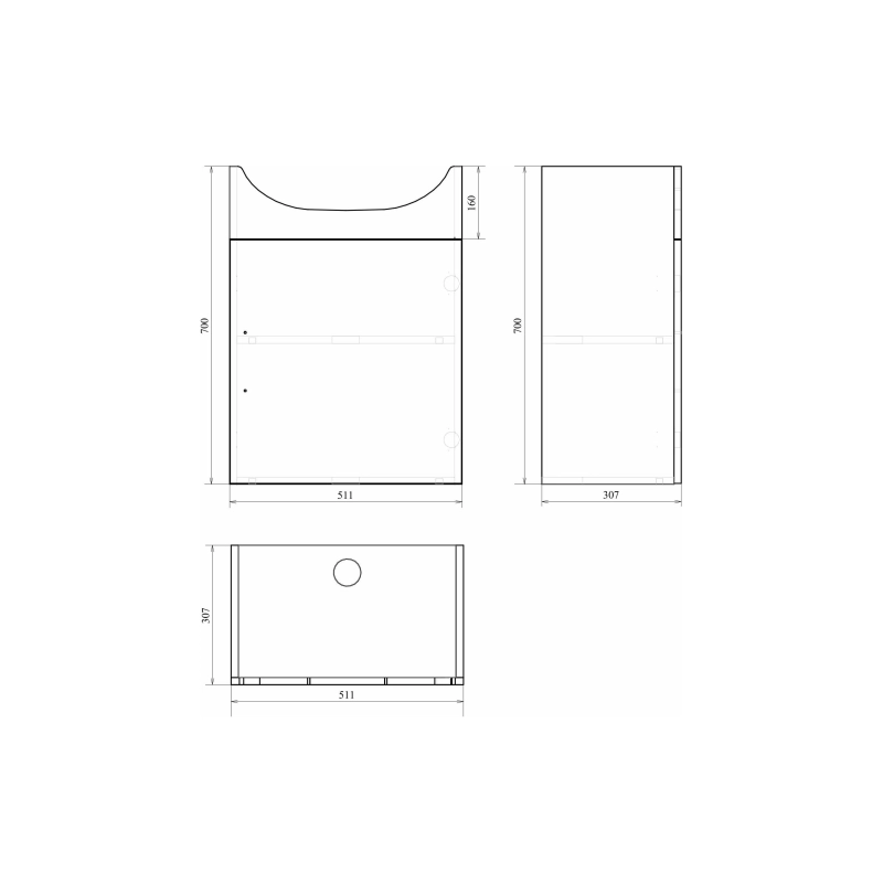 Тумба Grace 55 50х70х30 см, напольная, с раковиной Балтика 55, белый, УТ000086433