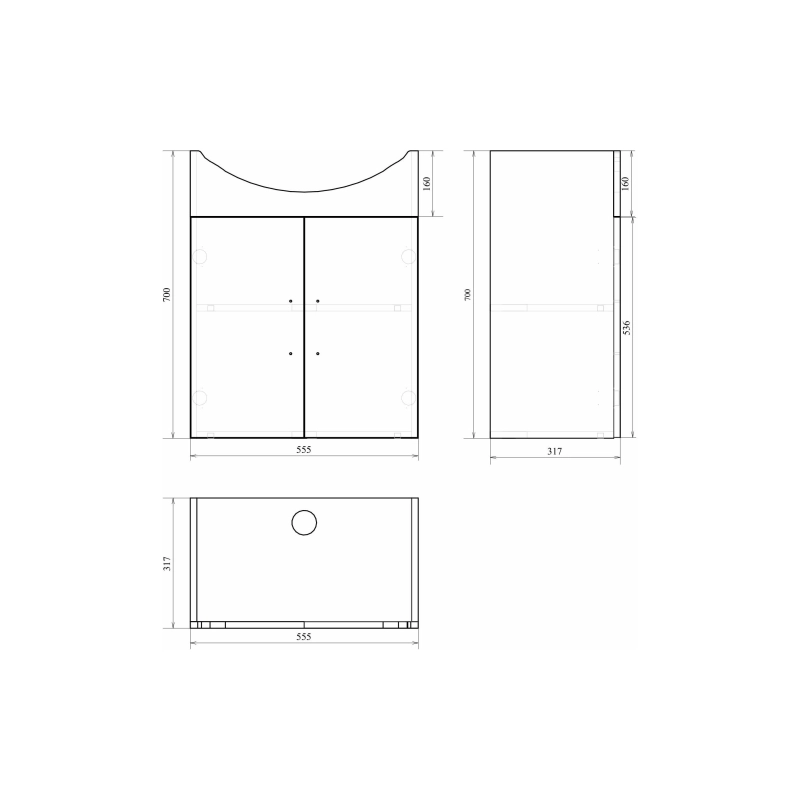 Тумба Grace 60 60х70х32 см, напольная, с раковиной Балтика 60, белый, УТ000086434