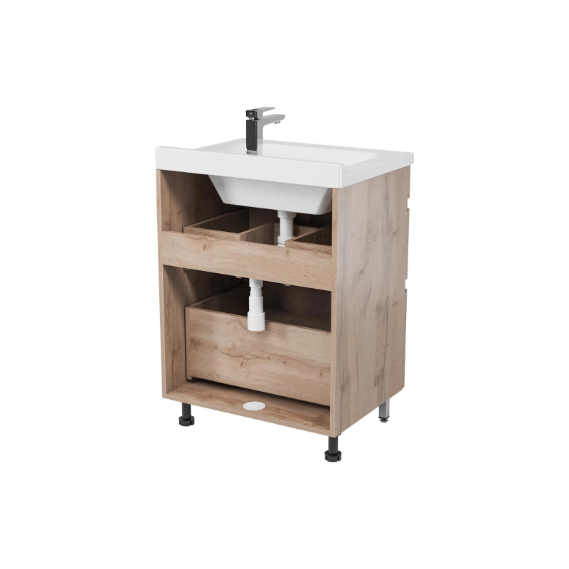 Тумба Karelia 60 60х70х45 см, напольная, с раковиной Simple 60, УТ000103039