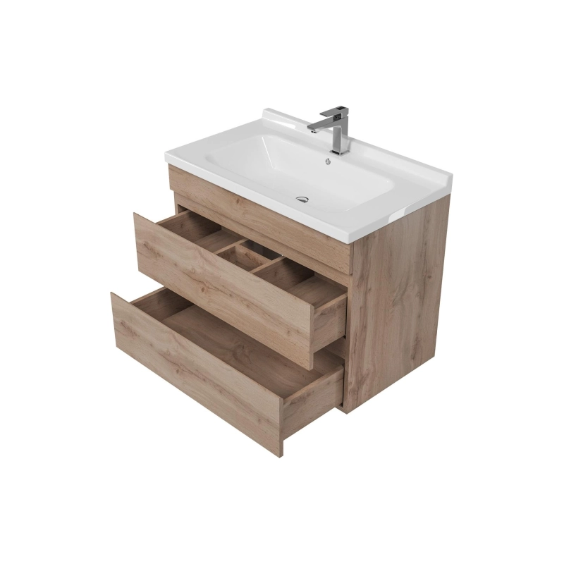 Тумба Karelia 80 80х60х45 см, подвесная, с раковиной Simple 80, УТ000098286