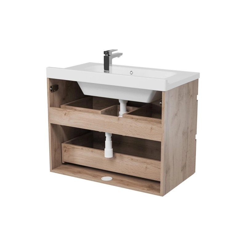 Тумба Karelia 80 80х60х45 см, подвесная, с раковиной Simple 80, УТ000098286