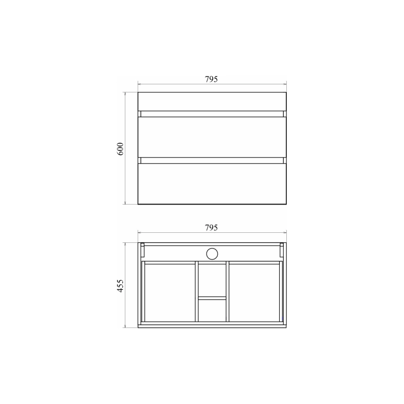 Тумба Karelia 80 80х60х45 см, подвесная, с раковиной Simple 80, УТ000098286