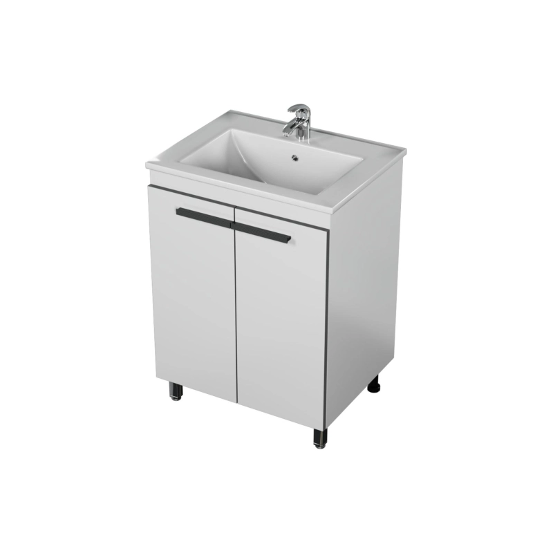 Тумба Vector 60 60х70х45 см, напольная, с раковиной Next 60, белый, УТ000087344