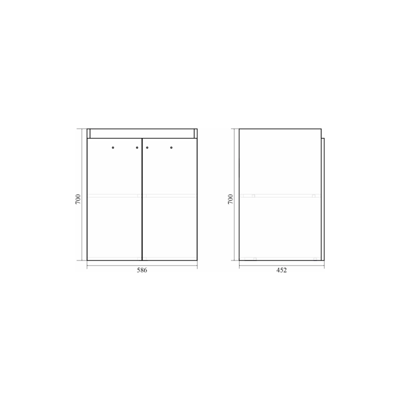Тумба Vector 60 60х70х45 см, напольная, с раковиной Next 60, белый, УТ000087344
