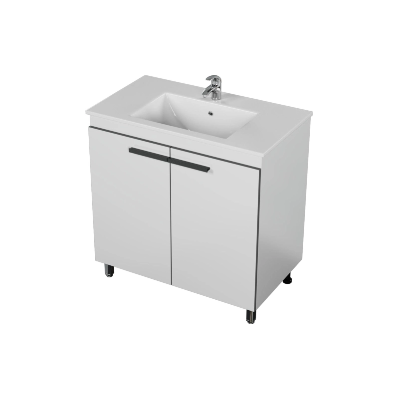 Тумба Vector 80 80х70х45 см, напольная, с раковиной Next 80, белый, УТ000095374