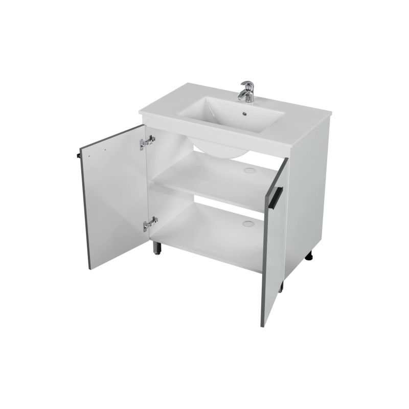 Тумба Vector 80 80х70х45 см, напольная, с раковиной Next 80, белый, УТ000095374