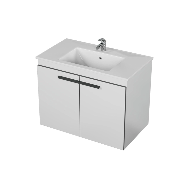 Тумба Vector 80 80х60х45 см, подвесная, с раковиной Next 80, УТ000095375