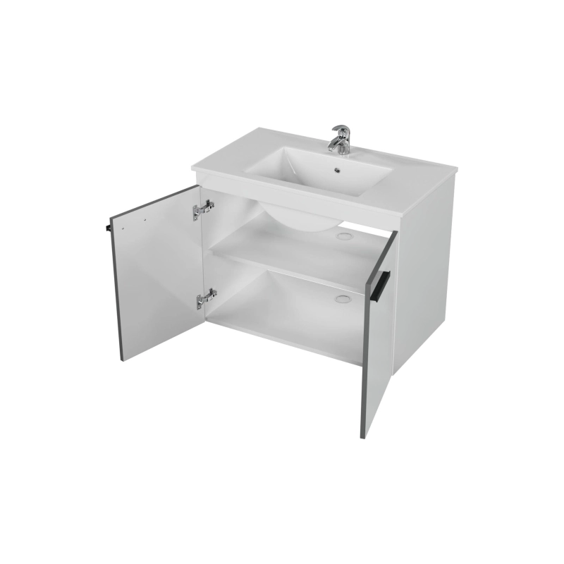 Тумба Vector 80 80х60х45 см, подвесная, с раковиной Next 80, УТ000095375