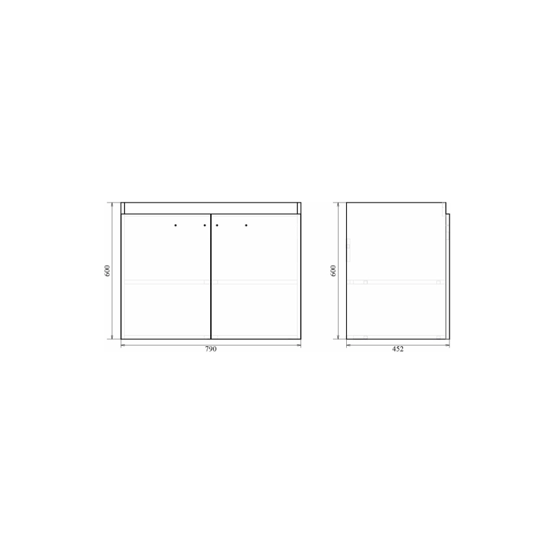 Тумба Vector 80 80х60х45 см, подвесная, с раковиной Next 80, УТ000095375