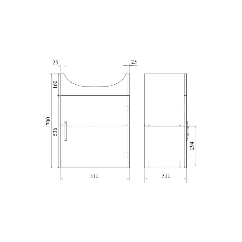 Тумба Лайт 55 55х70х31 см, напольная, с раковиной Балтика 55, белый, УТ000072215