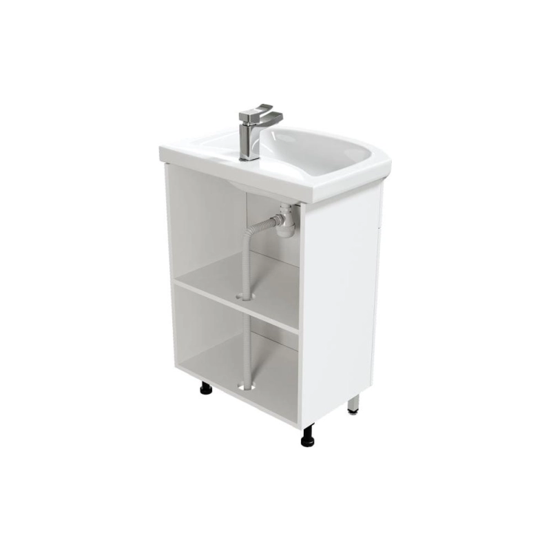 Тумба Лайт 60 60х70х31 см, напольная, с раковиной Балтика 60, белый, УТ000072216