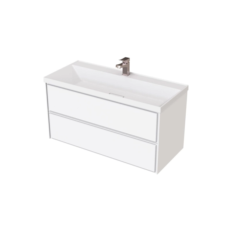 Тумба Dante 100 100х50х45 см, подвесная, с раковиной Style 100, белый, УТ000087049