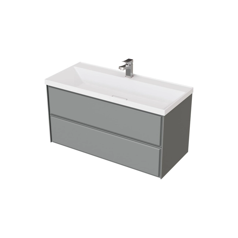 Тумба Dante 100 100х50х45 см, подвесная, с раковиной Style 100, серый, УТ000094185