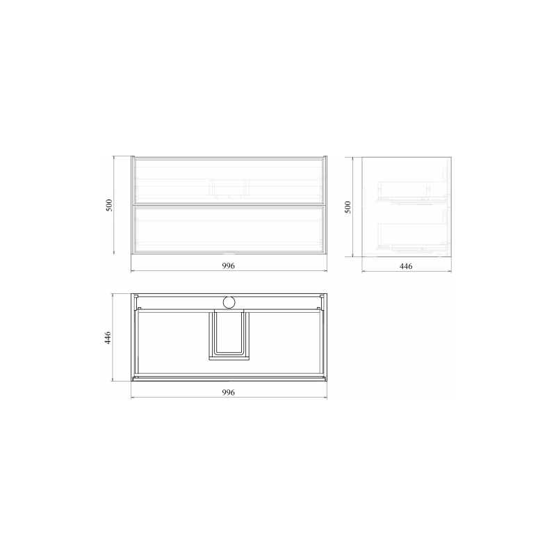 Тумба Dante 100 100х50х45 см, подвесная, с раковиной Style 100, серый, УТ000094185